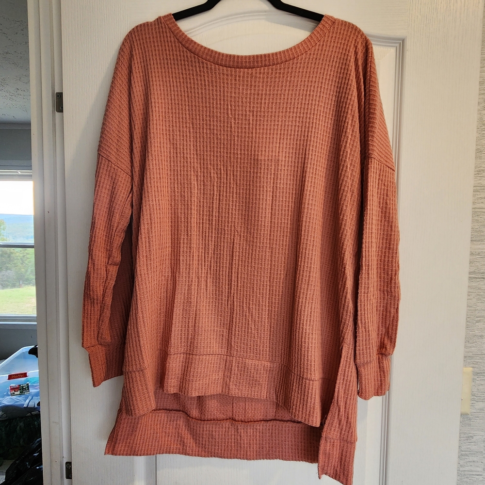 Zenana Outfitters Waffle Knit Blouse Size S BNWT